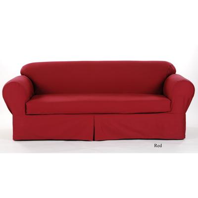 Twill 2-Pc. Slipcover by Classic Slip Covers, Inc. by Classic Slipcovers in Red (Size CHAIR)