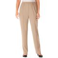Plus Size Women's Elastic-Waist Soft Knit Pant by Woman Within in New Khaki (Size 34 WP)
