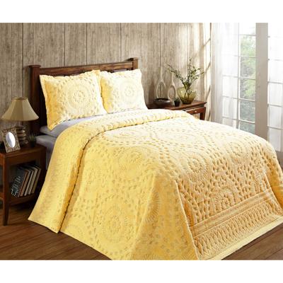 Rio Collection Chenille Bedspread by Better Trends in Yellow (Size KING)