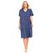 Plus Size Women's Print Sleepshirt by Dreams & Co. in Evening Blue Flowers (Size 7X/8X) Nightgown