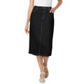 Plus Size Women's Stretch Jean Skirt by Woman Within in Black Denim (Size 36 W)