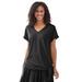 Plus Size Women's Side Tie Knit Tee by Woman Within in Black (Size 18/20)