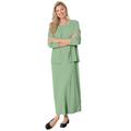 Plus Size Women's Lettuce Trim Knit Jacket Dress by Woman Within in Sage (Size 38/40)