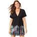 Plus Size Women's Kate V-Neck Cover Up Dress by Swimsuits For All in Multi Color Lace Print (Size 6/8)