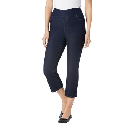 Plus Size Women's Flex-Fit Pull-On Denim Capri by Woman Within in Indigo (Size 24 WP)