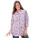 Plus Size Women's Perfect Long-Sleeve Button Down Shirt by Woman Within in Pink Pretty Bloom (Size L)