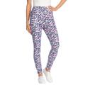 Plus Size Women's Stretch Cotton Printed Legging by Woman Within in Navy Happy Ditsy (Size 6X)