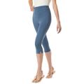 Plus Size Women's Stretch Cotton Capri Legging by Woman Within in Heather Navy (Size S)