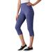 Plus Size Women's Stretch Cotton Capri Legging by Woman Within in Heather Navy (Size S)