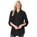 Plus Size Women's Pintucked Tunic Blouse by Woman Within in Black (Size 5X)