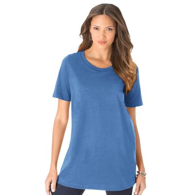 Plus Size Women's Crewneck Ultimate Tee by Roaman's in Horizon Blue (Size 6X) Shirt