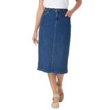 Plus Size Women's Stretch Jean Skirt by Woman Within in Medium Stonewash (Size 18 W)