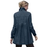 Plus Size Women's Pleat-Back Denim Jacket by Woman Within in Indigo (Size 1X)