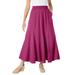 Plus Size Women's Knit Panel Skirt by Woman Within in Raspberry (Size S) Soft Knit Skirt