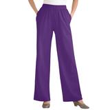 Plus Size Women's 7-Day Knit Wide-Leg Pant by Woman Within in Radiant Purple (Size S)