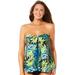 Plus Size Women's Flyaway Bandeau Tankini Top by Swimsuits For All in Rainforest Green (Size 24)