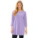 Plus Size Women's Perfect Three-Quarter-Sleeve Scoopneck Tunic by Woman Within in Soft Iris (Size L)
