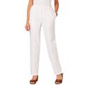 Plus Size Women's Complete Cotton Seamed Jean by Roaman's in White Denim (Size 14 W) 100% Cotton Elastic Waist Denim