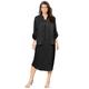 Plus Size Women's Three-Quarter Sleeve Jacket Dress Set with Button Front by Roaman's in Black (Size 20 W)