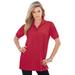 Plus Size Women's Polo Ultimate Tee by Roaman's in Classic Red (Size 3X) 100% Cotton Shirt