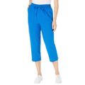 Plus Size Women's Seersucker Capri Pant by Woman Within in Bright Cobalt (Size 34 W)