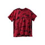 Men's Big & Tall Shrink-Less Lightweight Pocket Crewneck T-Shirt by KingSize in Red Marble (Size 3XL)