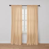 Wide Width Poly Cotton Canvas Rod-Pocket Panel by BrylaneHome in Sand (Size 48" W 63" L) Window Curtain Drape