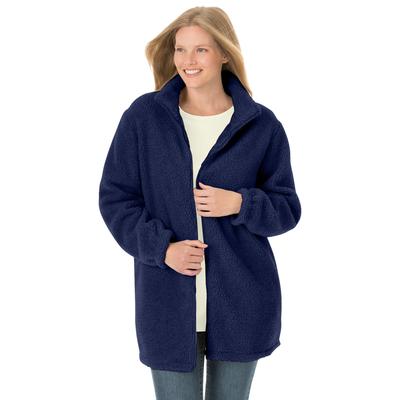 Plus Size Women's Groove Berber Jacket by Woman Within in Navy (Size 3X)