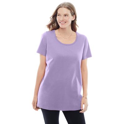 Plus Size Women's Perfect Short-Sleeve Scoopneck Tee by Woman Within in Soft Iris (Size L) Shirt