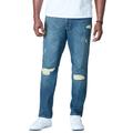 Men's Big & Tall Liberty Blues™ Athletic Fit Side Elastic 5-Pocket Jeans by Liberty Blues in Distressed (Size 46 38)