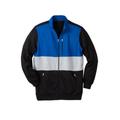 Men's Big & Tall Full-Zip Fleece Jacket by KingSize in Black Colorblock (Size 3XL)