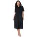 Plus Size Women's Eyelet Shirt Dress by Jessica London in Black (Size 18 W)