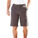 Men's Big & Tall 10" Flex Full-Elastic Waist Chino Shorts by KingSize in Charcoal (Size 40)