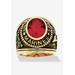 Men's Big & Tall Gold-Plated Ruby United States Marines Ring by PalmBeach Jewelry in Ruby (Size 15)