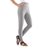 Plus Size Women's Ankle-Length Essential Stretch Legging by Roaman's in Heather Grey (Size 4X) Activewear Workout Yoga Pants
