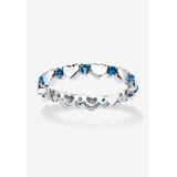 Women's Simulated Birthstone Heart Eternity Ring by PalmBeach Jewelry in September (Size 5)