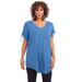 Plus Size Women's Ruched-Sleeve Ultra Femme Tunic by Roaman's in Horizon Blue (Size 30/32) Long Shirt