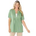 Plus Size Women's 7-Day Layer-Look Elbow-Sleeve Tee by Woman Within in Sage (Size 22/24) Shirt
