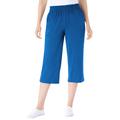 Plus Size Women's Elastic-Waist Knit Capri Pant by Woman Within in Bright Cobalt (Size 2X)