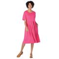 Plus Size Women's Empire Waist Tee Dress by Woman Within in Raspberry Sorbet (Size 22/24)