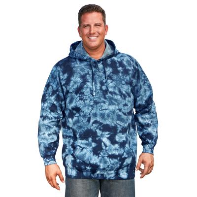 Men's Big & Tall Fleece Pullover Hoodie by KingSize in Navy Marble (Size 6XL)