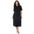 Plus Size Women's Eyelet Shirt Dress by Jessica London in Black (Size 20 W)