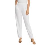 Plus Size Women's Stretch Knit Crepe Straight Leg Pants by Jessica London in White (Size 26 W) Stretch Trousers