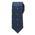 Men's Big & Tall KS Signature Extra Long Classic Fancy Tie by KS Signature in Dark Blue Medallion Necktie