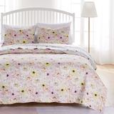 Misty Bloom Quilt and Pillow Sham Set by Greenland Home Fashions in Pink (Size TWIN/TWINXL)