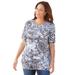 Plus Size Women's Ethereal Tee by Catherines in Black White Print (Size 2X)