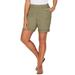 Plus Size Women's Stretch Knit Waist Cargo Short by Catherines in Clover Green (Size 1X)