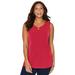Plus Size Women's Crisscross Timeless Tunic Tank by Catherines in Red (Size 3X)