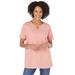 Plus Size Women's Perfect Short-Sleeve Keyhole Tee by Woman Within in Sweet Coral (Size 42/44) Shirt