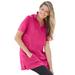 Plus Size Women's Pullover Tunic Hoodie by Woman Within in Raspberry Sorbet (Size 3X)